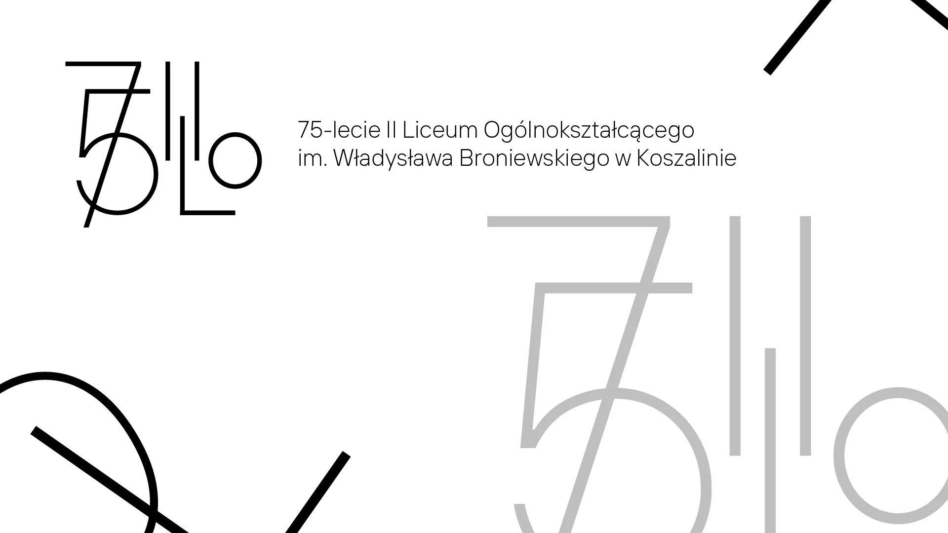 Logotyp jubileuszowy na 75-lecie II LO w Koszalinie